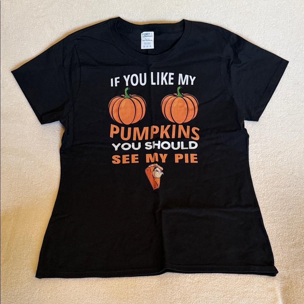 Black Adult‎ Funny Pumpkin Graphic Tee - If You Like My Pumpkins 🎃